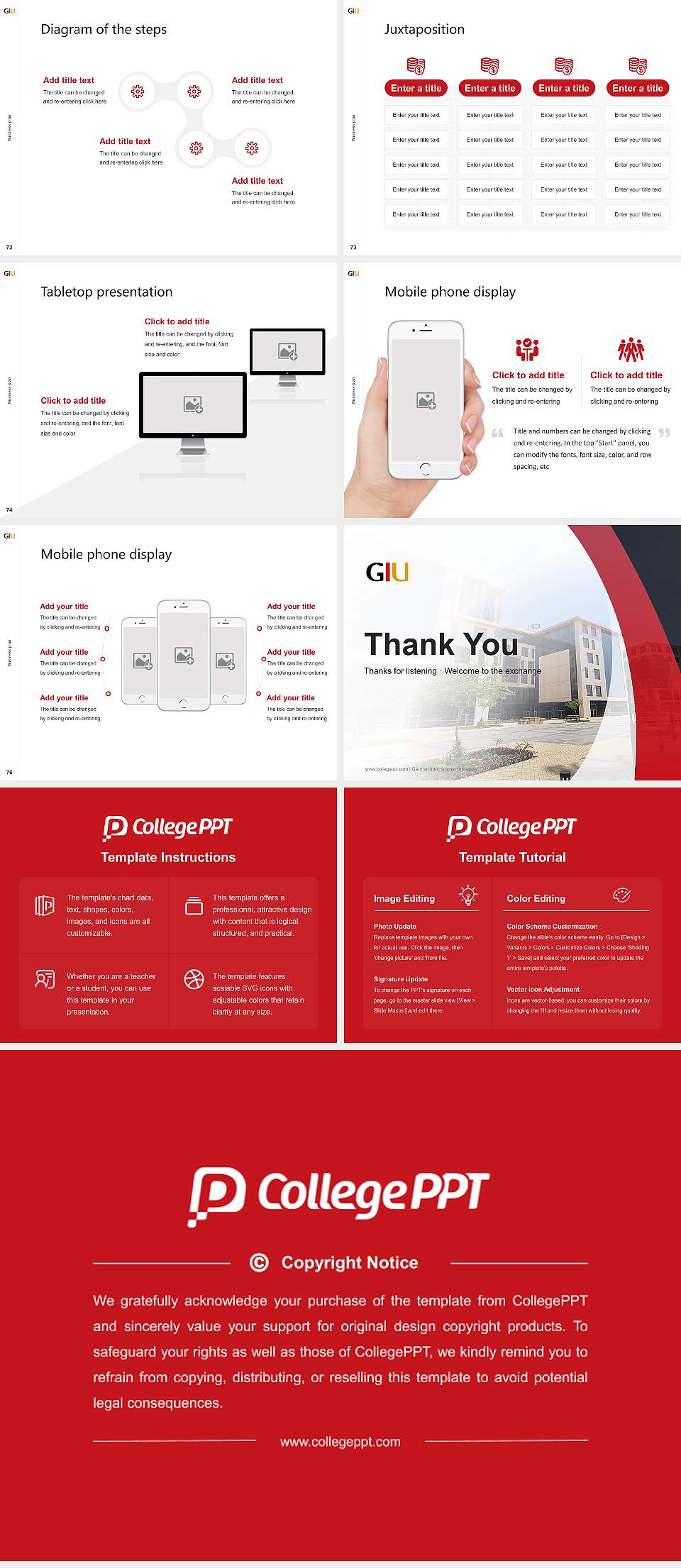 German International University Competition/Entrepreneurship Contest PPT Template4:3 ratio PPT effect preview image9