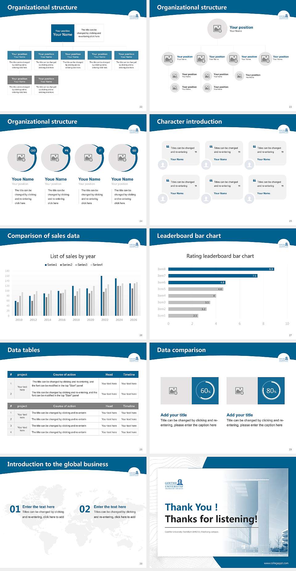 Goethe University Frankfurt – Riedberg campus Academic Presentation/Research Findings Report PPT Template4:3 ratio PPT effect preview image4