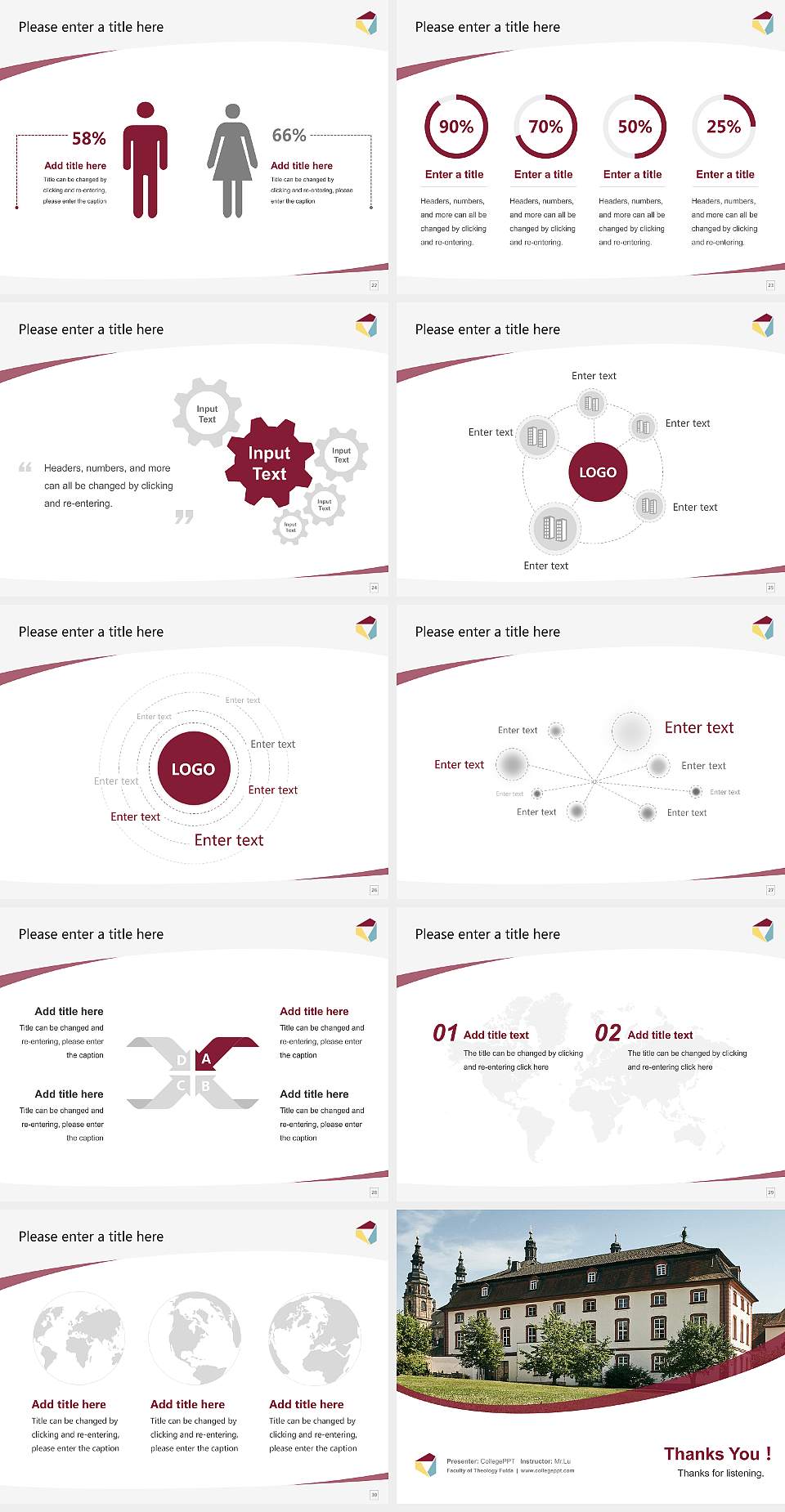 Faculty of Theology Fulda Course/Courseware Creation PPT Template4:3 ratio PPT effect preview image4