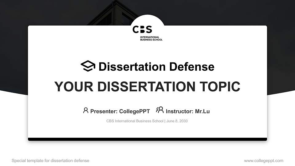 CBS International Business School Graduation Thesis Defense PPT Template16:9 ratio PPT effect preview image
