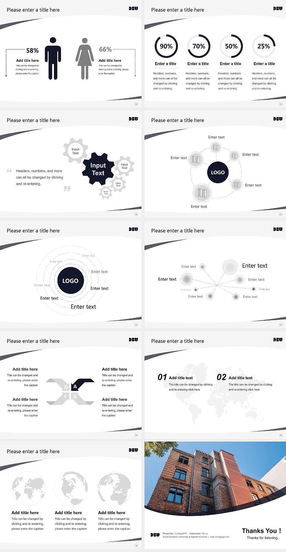 Digital Business University of Applied Sciences Course/Courseware Creation PPT Template4:3 ratio PPT effect preview image4