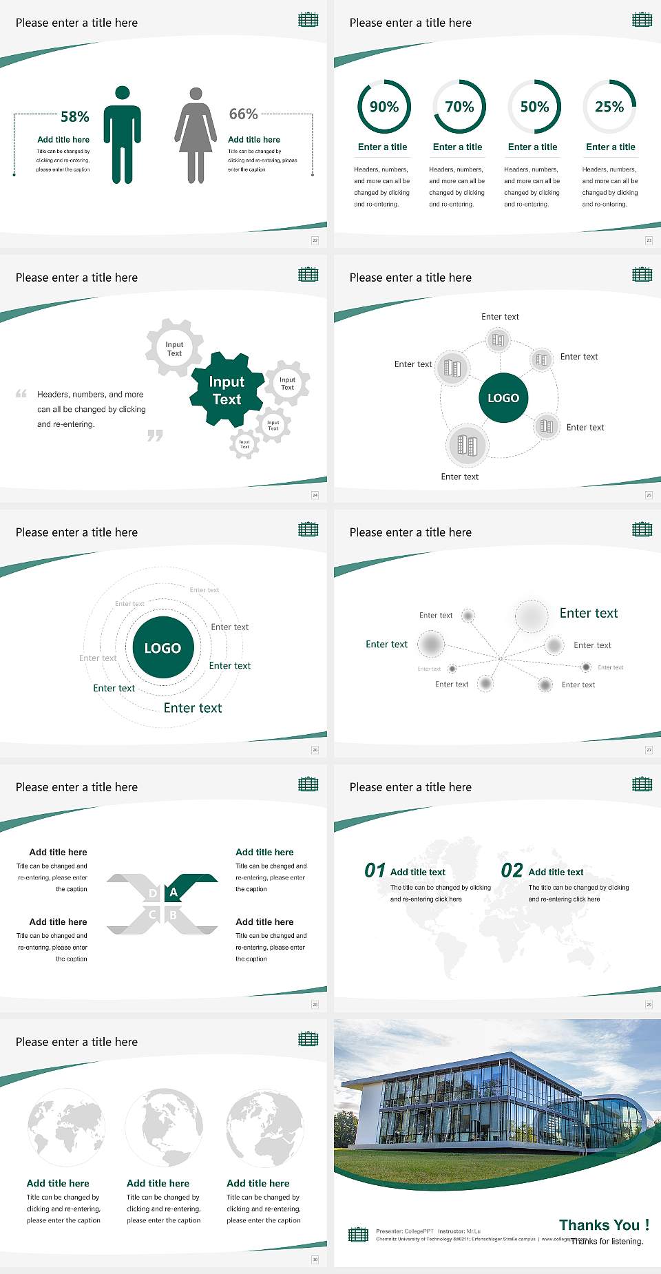 Chemnitz University of Technology – Erfenschlager Straße campus Course/Courseware Creation PPT Template4:3 ratio PPT effect preview image4