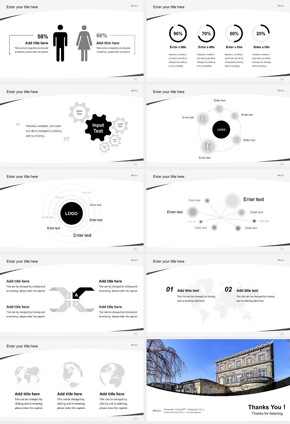Detmold University of Music Course/Courseware Creation PPT Template16:9 ratio PPT effect preview image4