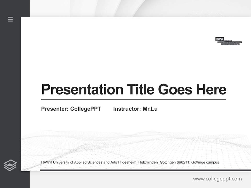 HAWK University of Applied Sciences and Arts Hildesheim_Holzminden_Göttingen – Göttinge campus Thesis Proposal/Graduation Defense PPT Template4:3 ratio PPT effect preview image5