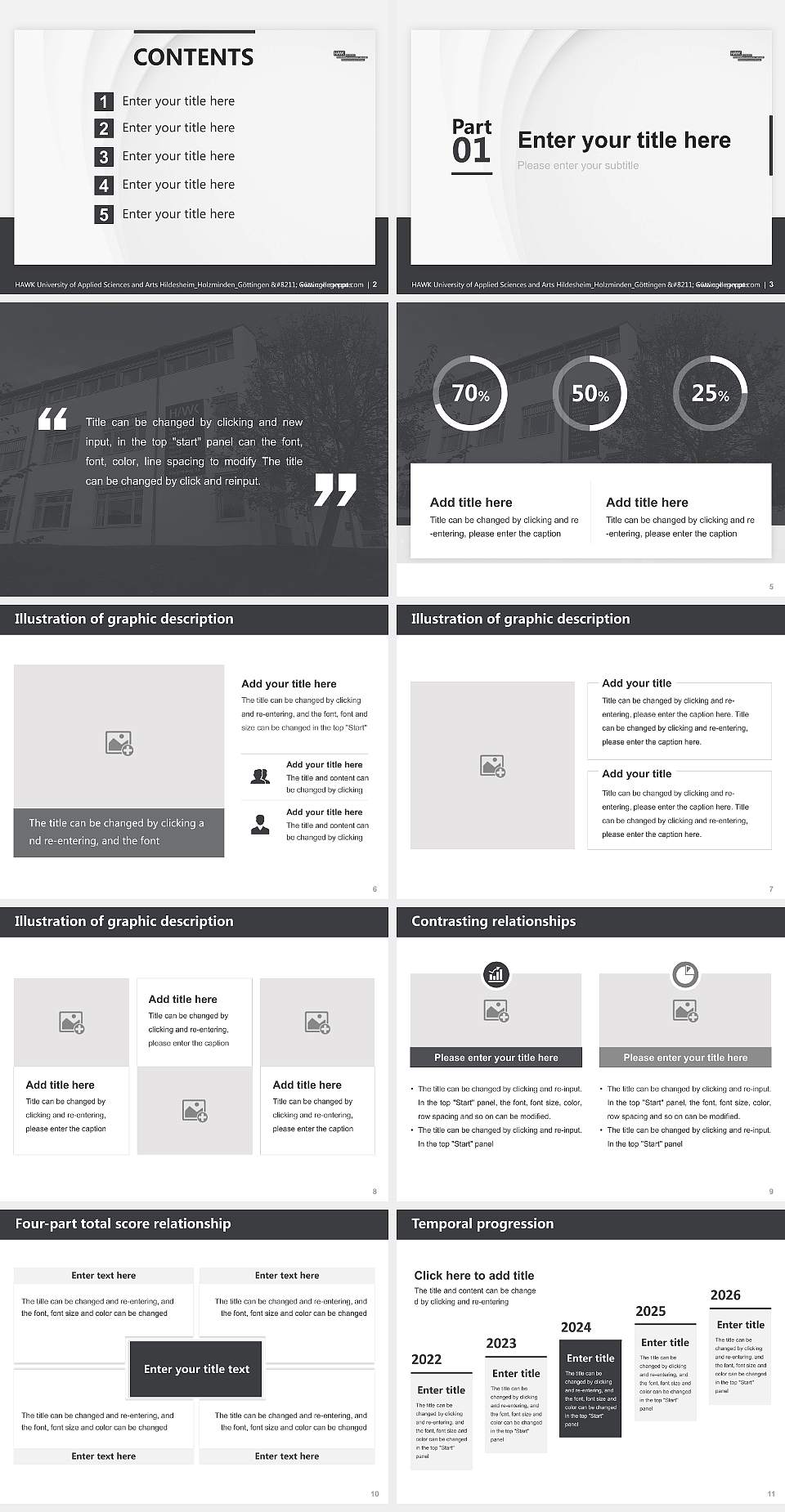 HAWK University of Applied Sciences and Arts Hildesheim_Holzminden_Göttingen – Göttinge campus Thesis Proposal/Graduation Defense PPT Template4:3 ratio PPT effect preview image2