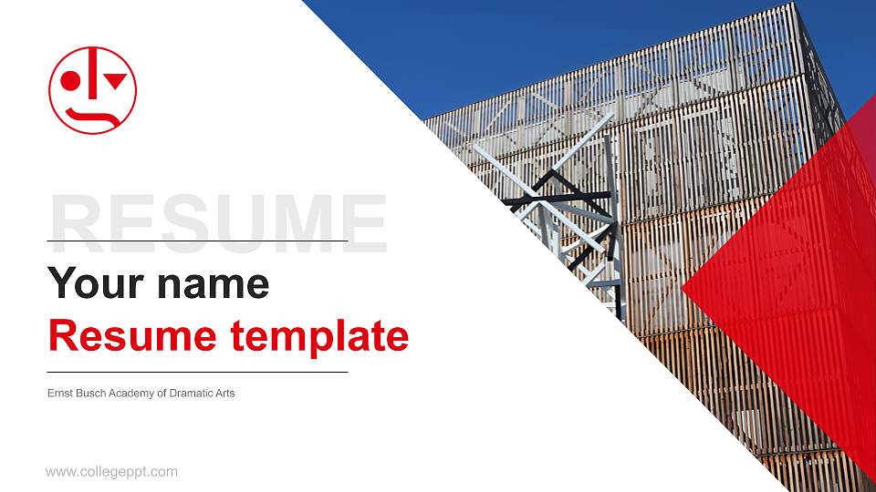 Ernst Busch Academy of Dramatic Arts Resume PPT Template16:9 ratio PPT effect preview image
