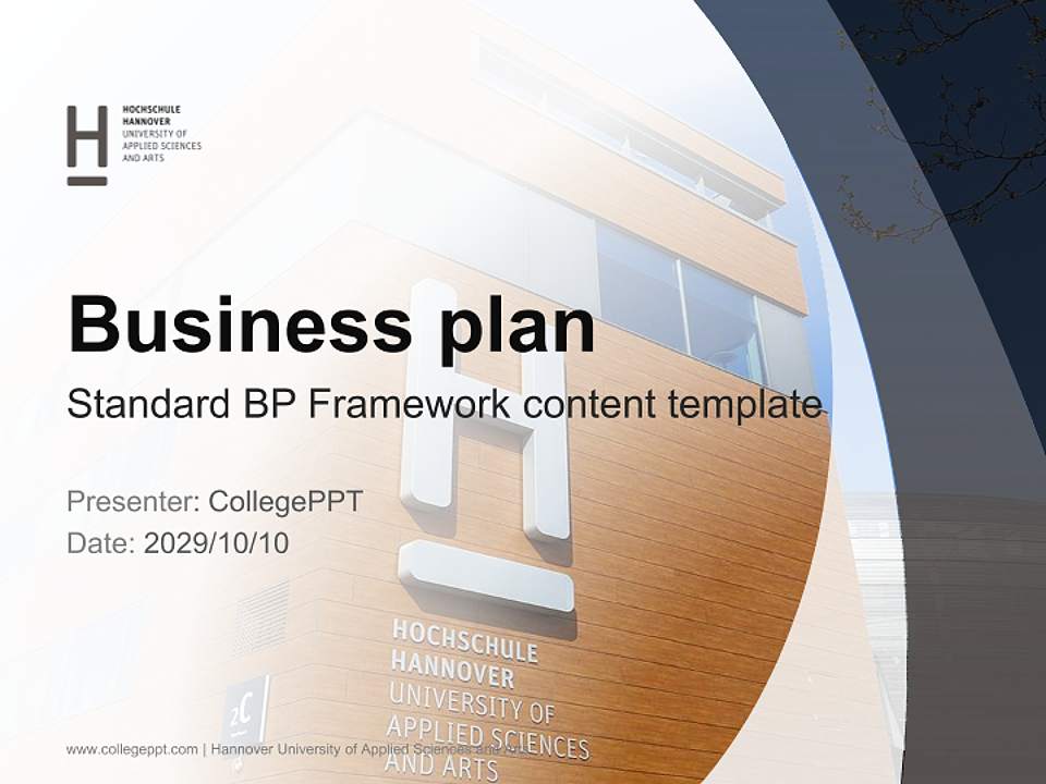 Hannover University of Applied Sciences and Arts Competition/Entrepreneurship Contest PPT Template4:3 ratio PPT effect preview image9