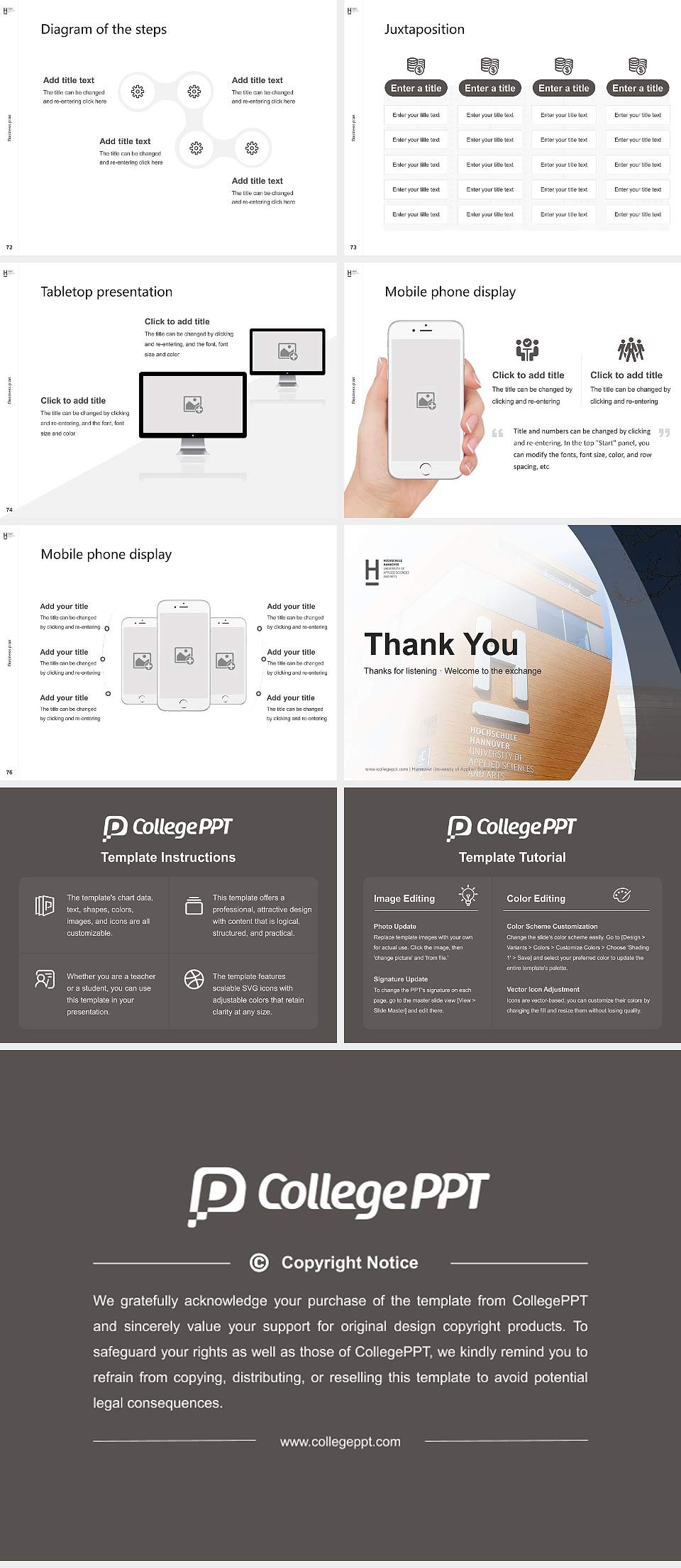 Hannover University of Applied Sciences and Arts Competition/Entrepreneurship Contest PPT Template4:3 ratio PPT effect preview image9