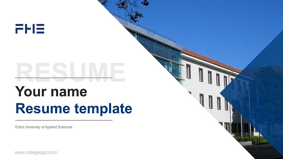 Erfurt University of Applied Sciences Resume PPT Template16:9 ratio PPT effect preview image