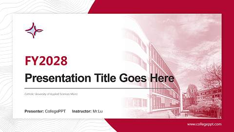 Catholic University of Applied Sciences Mainz Academic Presentation/Research Findings Report PPT Template