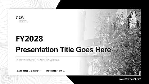 CBS International Business School – Neuss campus Academic Presentation/Research Findings Report PPT Template