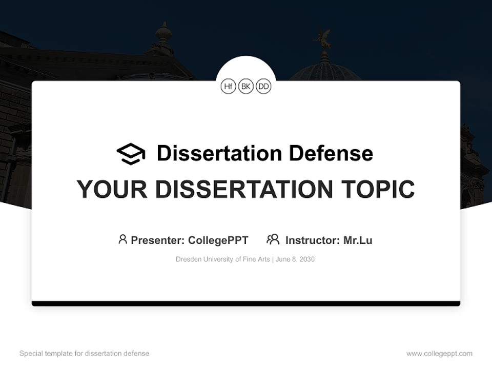 Dresden University of Fine Arts Graduation Thesis Defense PPT Template4:3 ratio PPT effect preview image7