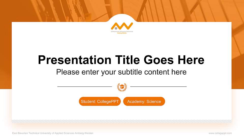 East Bavarian Technical University of Applied Sciences Amberg-Weiden National Scholarship Defense PPT Template16:9 ratio PPT effect preview image