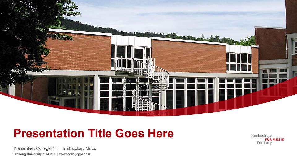 Freiburg University of Music Course/Courseware Creation PPT Template16:9 ratio PPT effect preview image