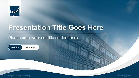 European University of Flensburg Lecture Sharing and Networking Event PPT Template