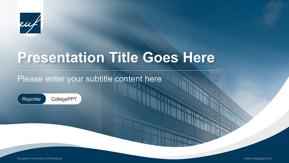 European University of Flensburg Lecture Sharing and Networking Event PPT Template16:9 ratio PPT effect preview image