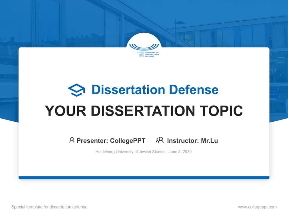 Heidelberg University of Jewish Studies Graduation Thesis Defense PPT Template4:3 ratio PPT effect preview image7