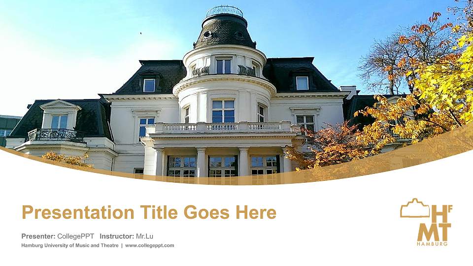 Hamburg University of Music and Theatre Course/Courseware Creation PPT Template16:9 ratio PPT effect preview image