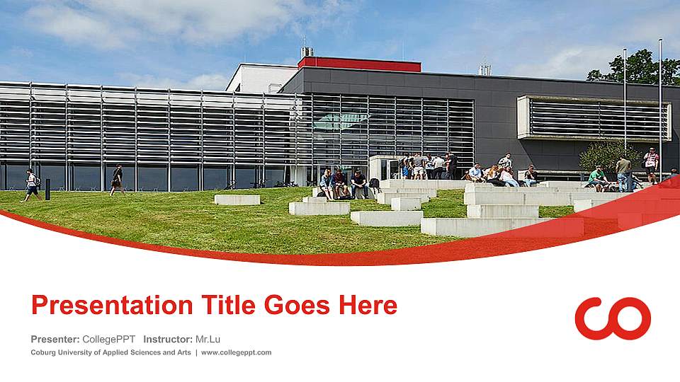 Coburg University of Applied Sciences and Arts Course/Courseware Creation PPT Template16:9 ratio PPT effect preview image