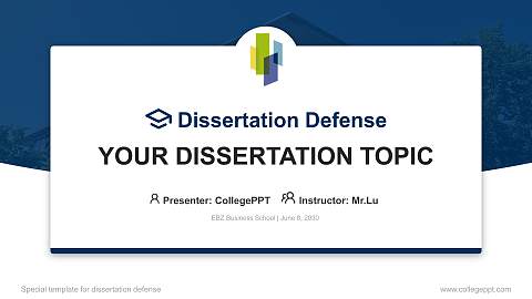 EBZ Business School Graduation Thesis Defense PPT Template