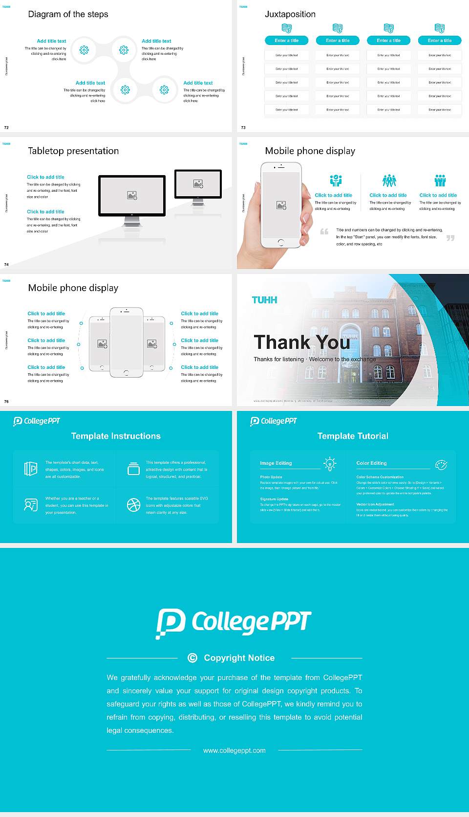 Hamburg University of Technology Competition/Entrepreneurship Contest PPT Template16:9 ratio PPT effect preview image9