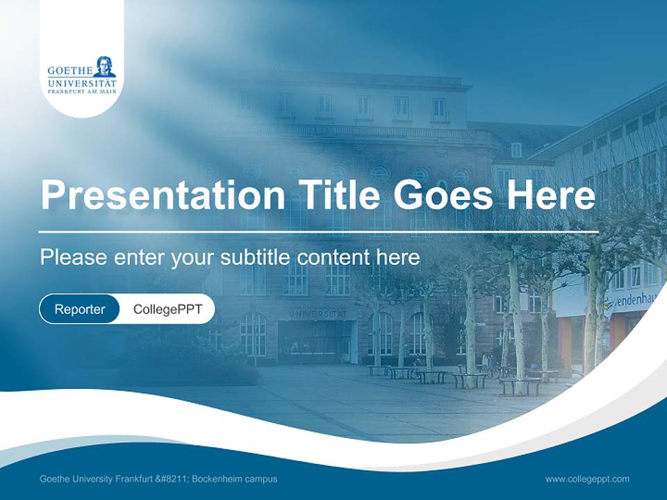 Goethe University Frankfurt – Bockenheim campus Lecture Sharing and Networking Event PPT Template4:3 ratio PPT effect preview image4