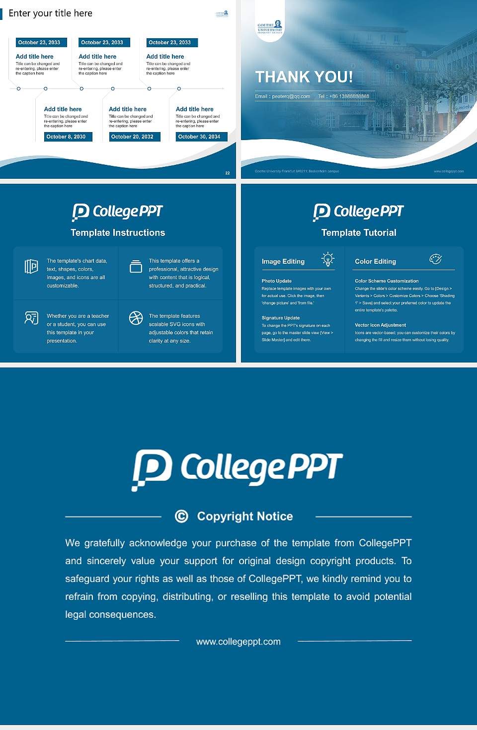 Goethe University Frankfurt – Bockenheim campus Lecture Sharing and Networking Event PPT Template4:3 ratio PPT effect preview image4