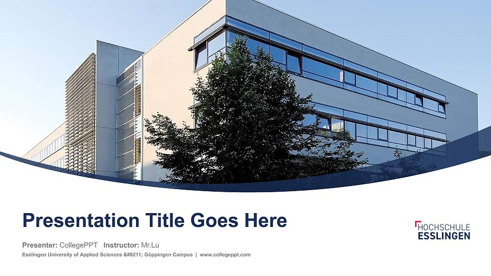 Esslingen University of Applied Sciences – Göppingen Campus Course/Courseware Creation PPT Template16:9 ratio PPT effect preview image