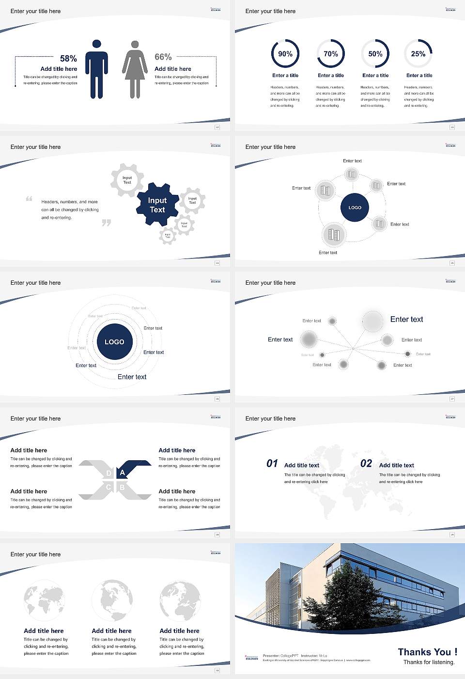 Esslingen University of Applied Sciences – Göppingen Campus Course/Courseware Creation PPT Template16:9 ratio PPT effect preview image4