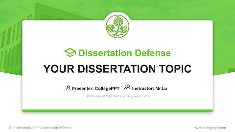 Fulda University of Applied Sciences Graduation Thesis Defense PPT Template