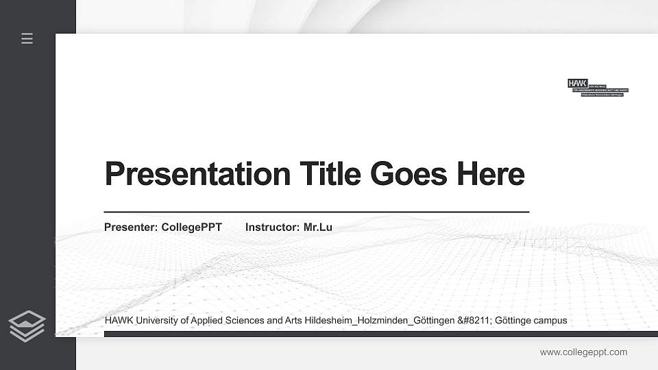 HAWK University of Applied Sciences and Arts Hildesheim_Holzminden_Göttingen – Göttinge campus Thesis Proposal/Graduation Defense PPT Template16:9 ratio PPT effect preview image