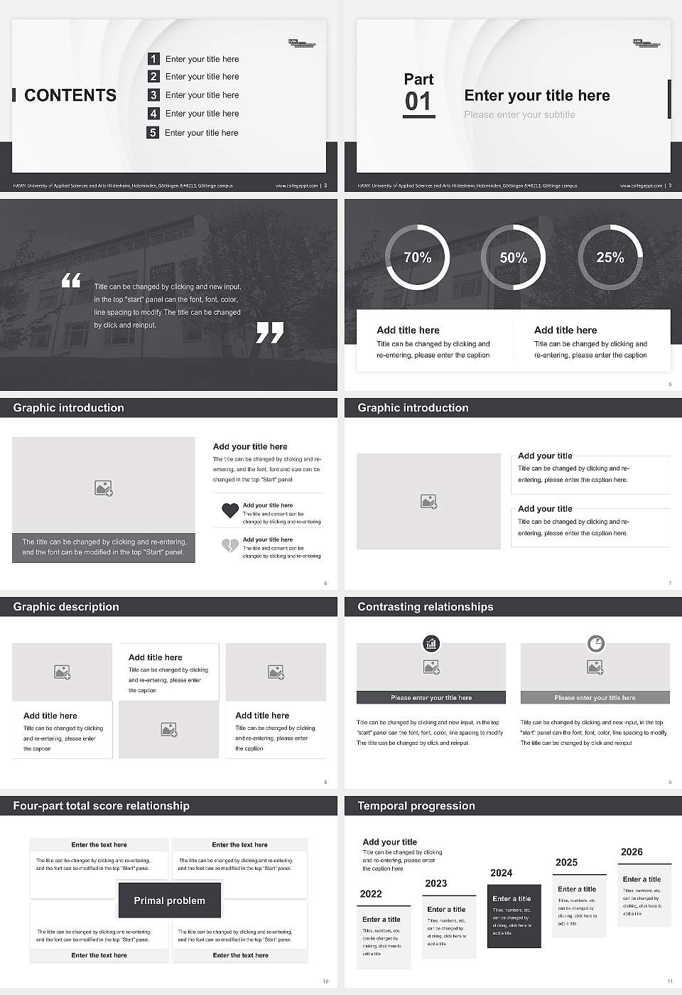HAWK University of Applied Sciences and Arts Hildesheim_Holzminden_Göttingen – Göttinge campus Thesis Proposal/Graduation Defense PPT Template16:9 ratio PPT effect preview image2
