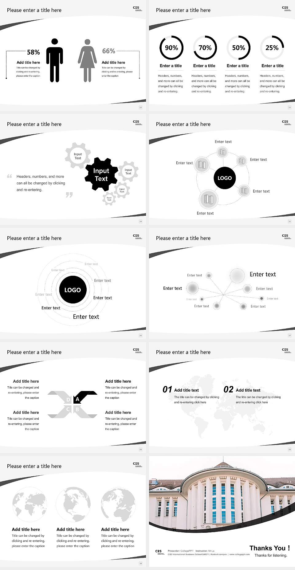 CBS International Business School – Rostock campus Course/Courseware Creation PPT Template4:3 ratio PPT effect preview image4