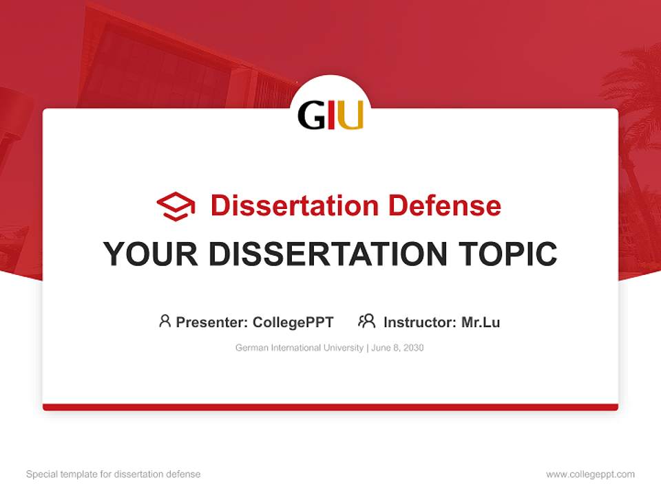 German International University Graduation Thesis Defense PPT Template4:3 ratio PPT effect preview image7