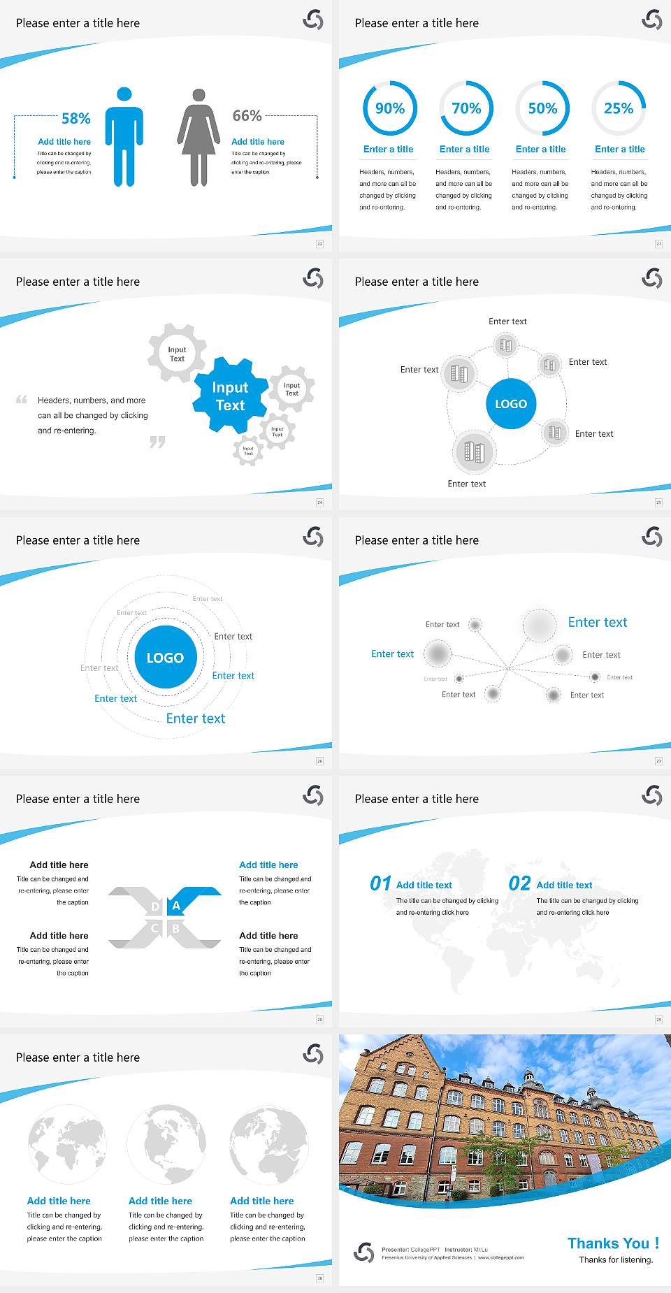 Fresenius University of Applied Sciences Course/Courseware Creation PPT Template4:3 ratio PPT effect preview image4