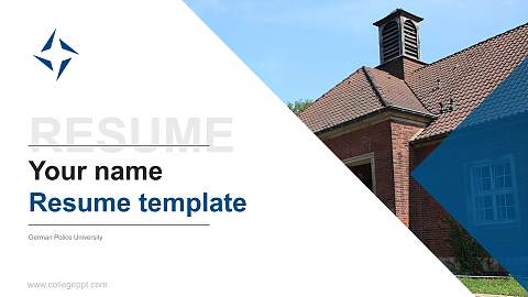 German Police University Resume PPT Template