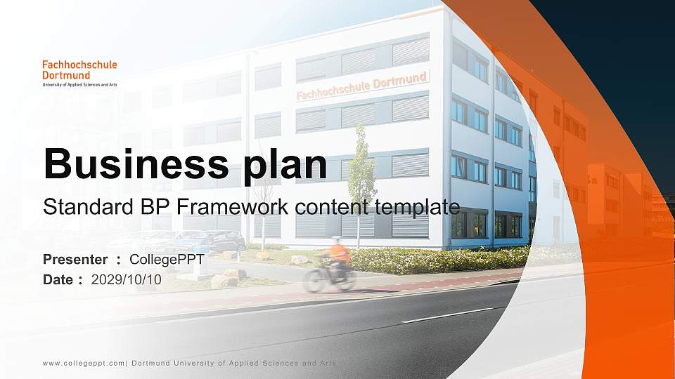 Dortmund University of Applied Sciences and Arts Competition/Entrepreneurship Contest PPT Template16:9 ratio PPT effect preview image