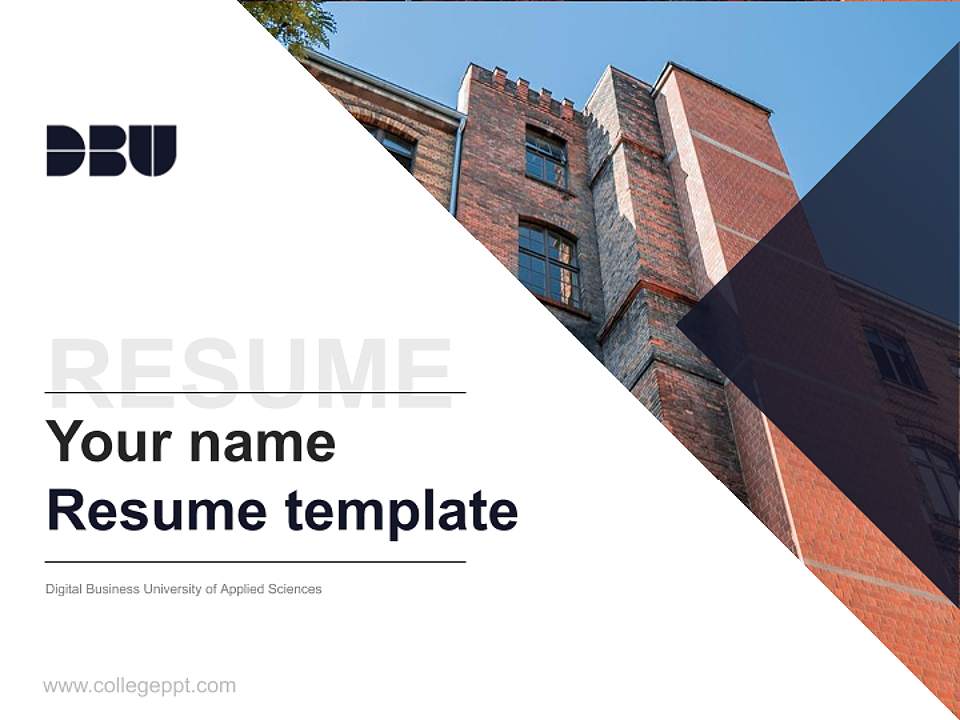 Digital Business University of Applied Sciences Resume PPT Template4:3 ratio PPT effect preview image5