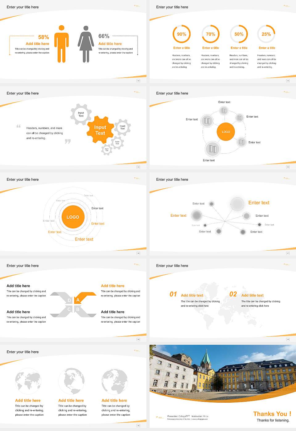 Folkwang University of the Arts Course/Courseware Creation PPT Template16:9 ratio PPT effect preview image4