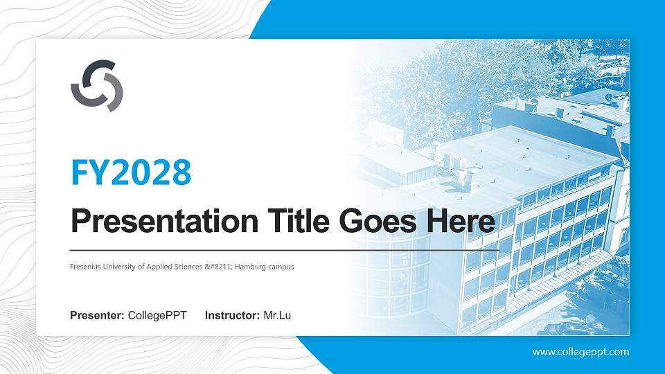 Fresenius University of Applied Sciences – Hamburg campus Academic Presentation/Research Findings Report PPT Template16:9 ratio PPT effect preview image