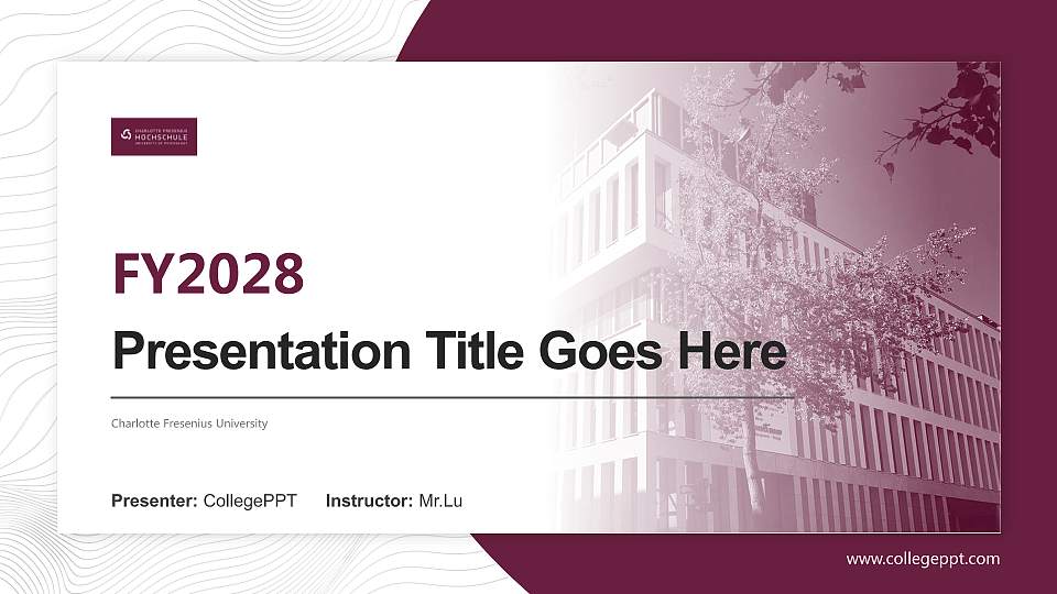 Charlotte Fresenius University Academic Presentation/Research Findings Report PPT Template16:9 ratio PPT effect preview image