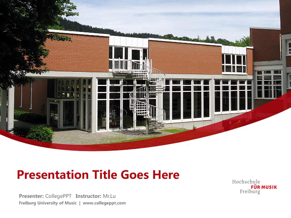 Freiburg University of Music Course/Courseware Creation PPT Template4:3 ratio PPT effect preview image5