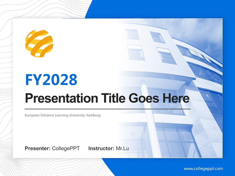 European Distance Learning University Hamburg Academic Presentation/Research Findings Report PPT Template4:3 ratio PPT effect preview image5