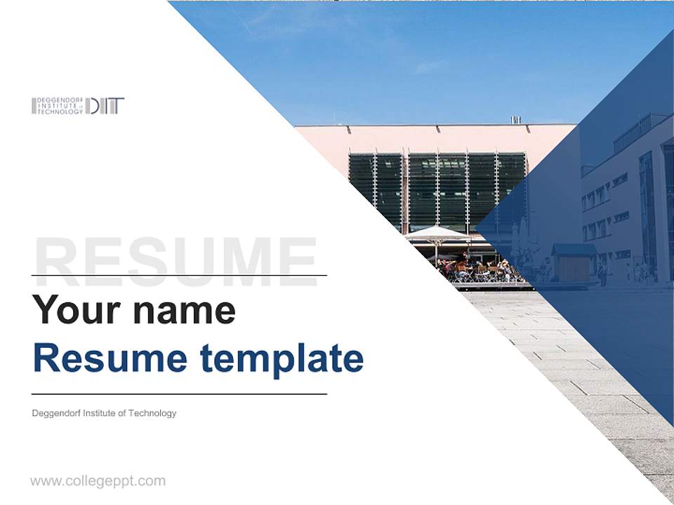 Deggendorf Institute of Technology Resume PPT Template4:3 ratio PPT effect preview image5