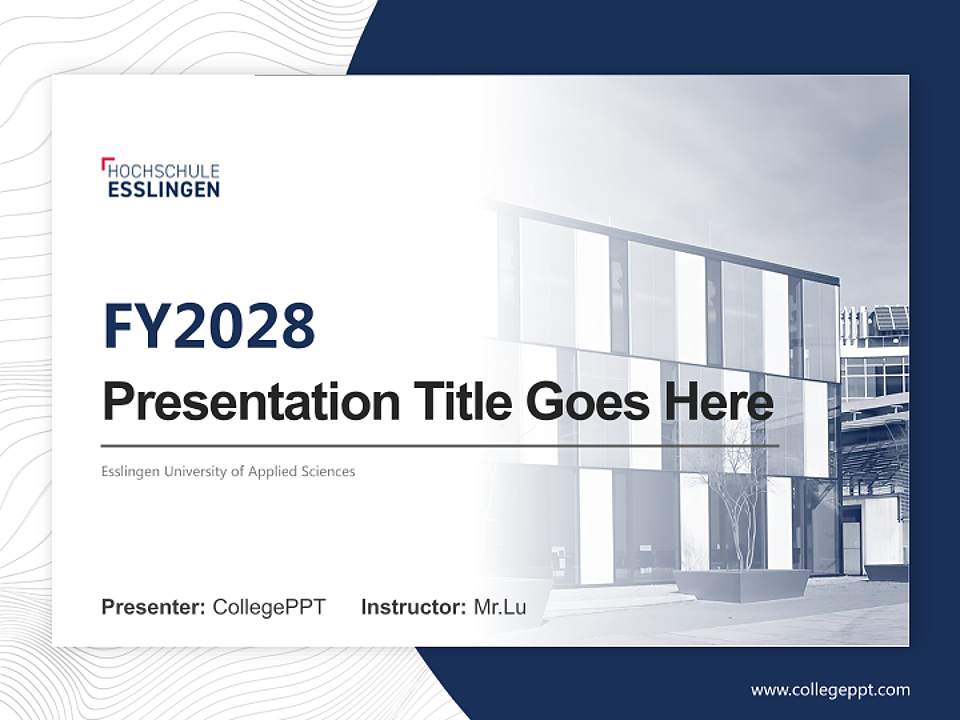 Esslingen University of Applied Sciences Academic Presentation/Research Findings Report PPT Template4:3 ratio PPT effect preview image5