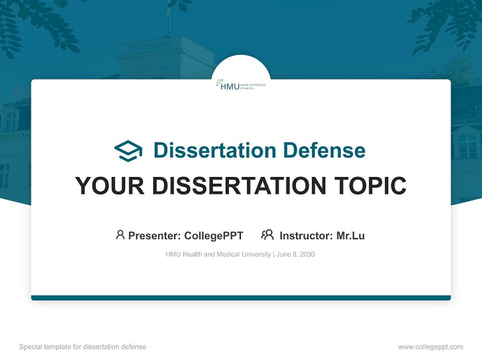 HMU Health and Medical University Graduation Thesis Defense PPT Template4:3 ratio PPT effect preview image7