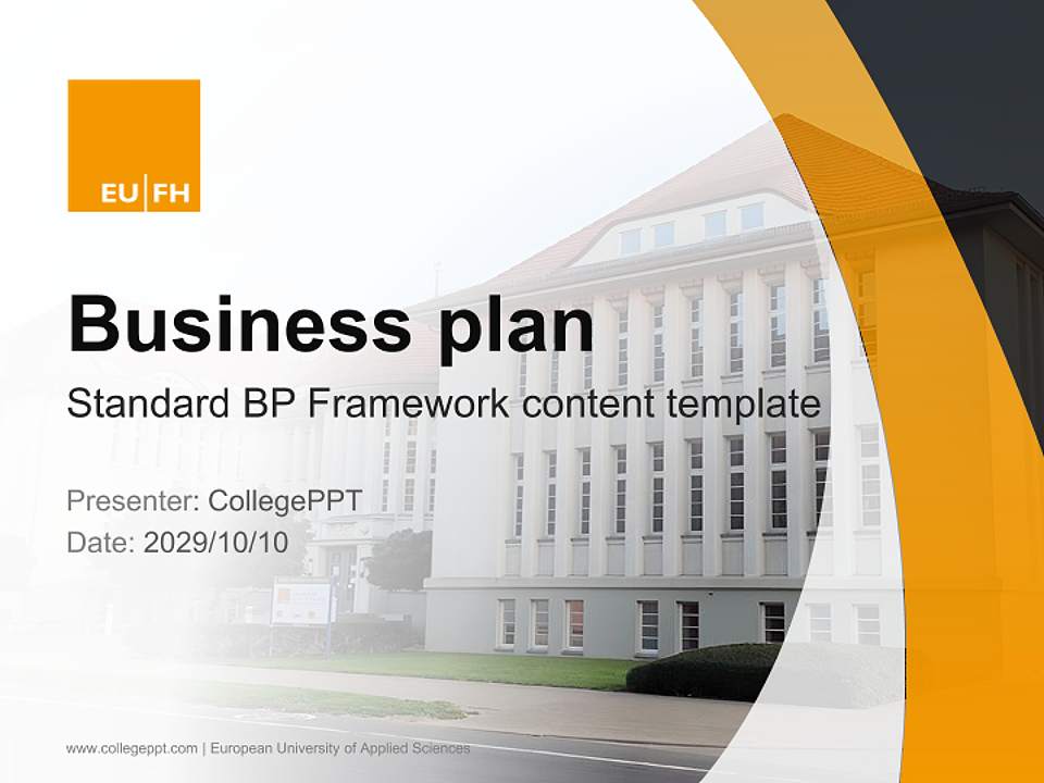 European University of Applied Sciences Competition/Entrepreneurship Contest PPT Template4:3 ratio PPT effect preview image9