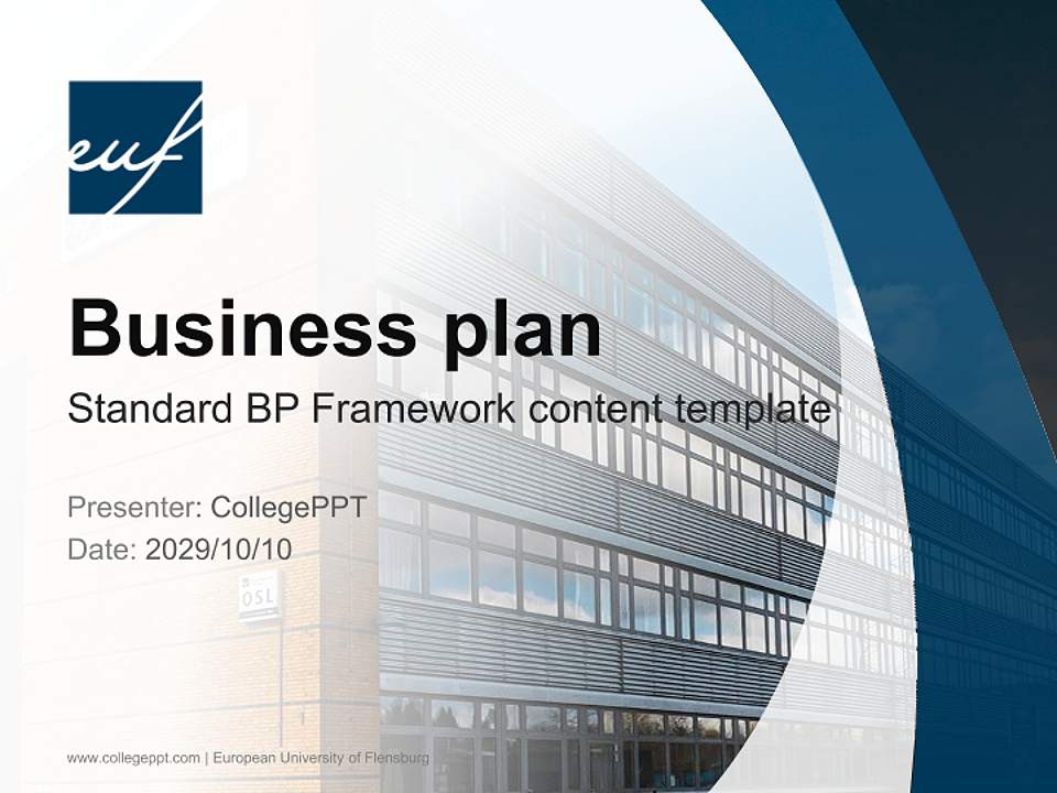 European University of Flensburg Competition/Entrepreneurship Contest PPT Template4:3 ratio PPT effect preview image9