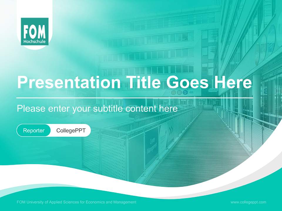 FOM University of Applied Sciences for Economics and Management Lecture Sharing and Networking Event PPT Template4:3 ratio PPT effect preview image4