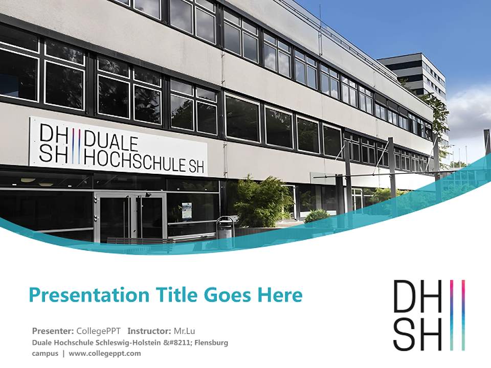 Duale Hochschule Schleswig-Holstein – Flensburg campus Course/Courseware Creation PPT Template4:3 ratio PPT effect preview image5